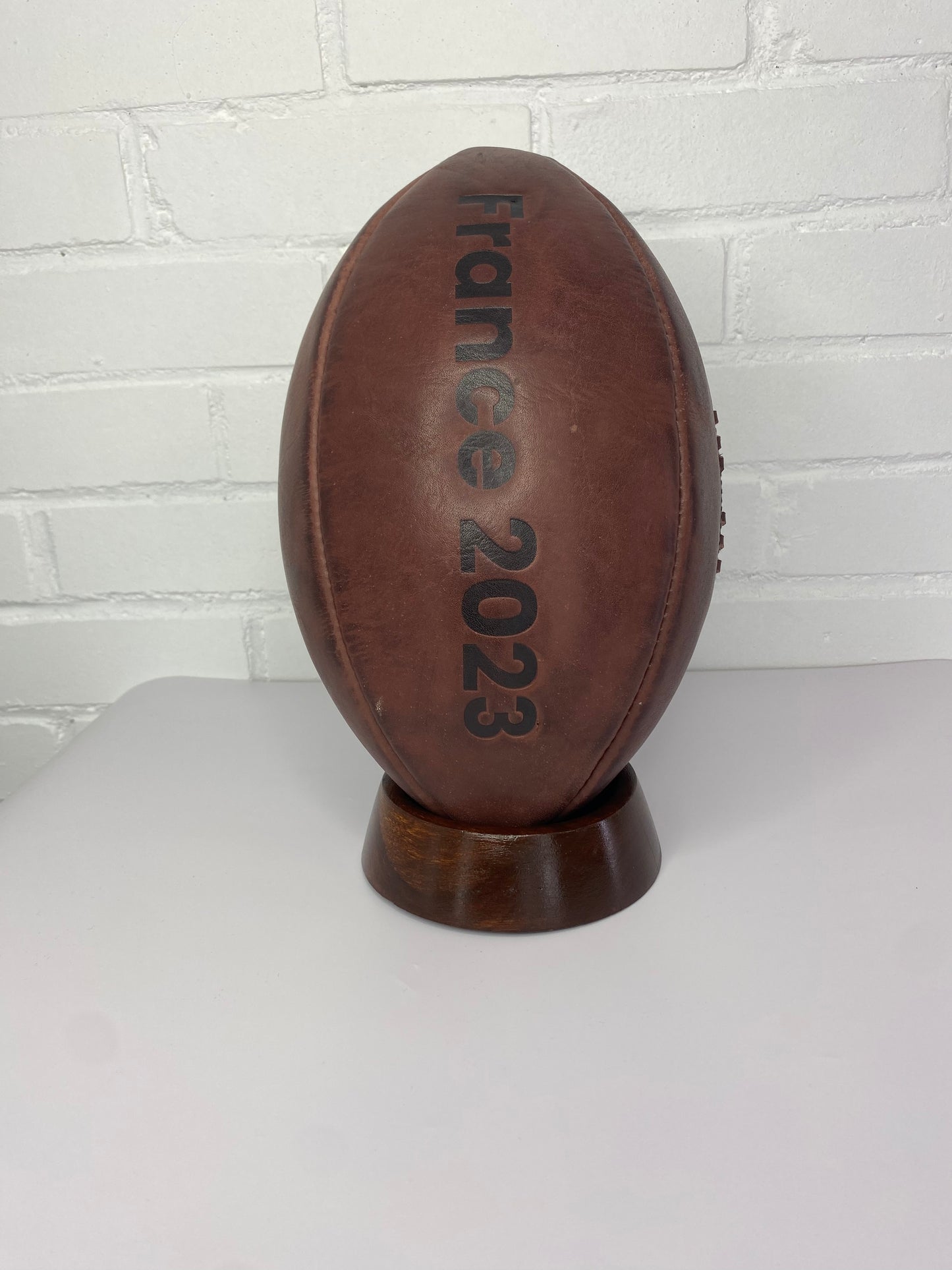 WR600 / BALLON RUGBY CUIR VÉRITABLE OLD SCHOOL