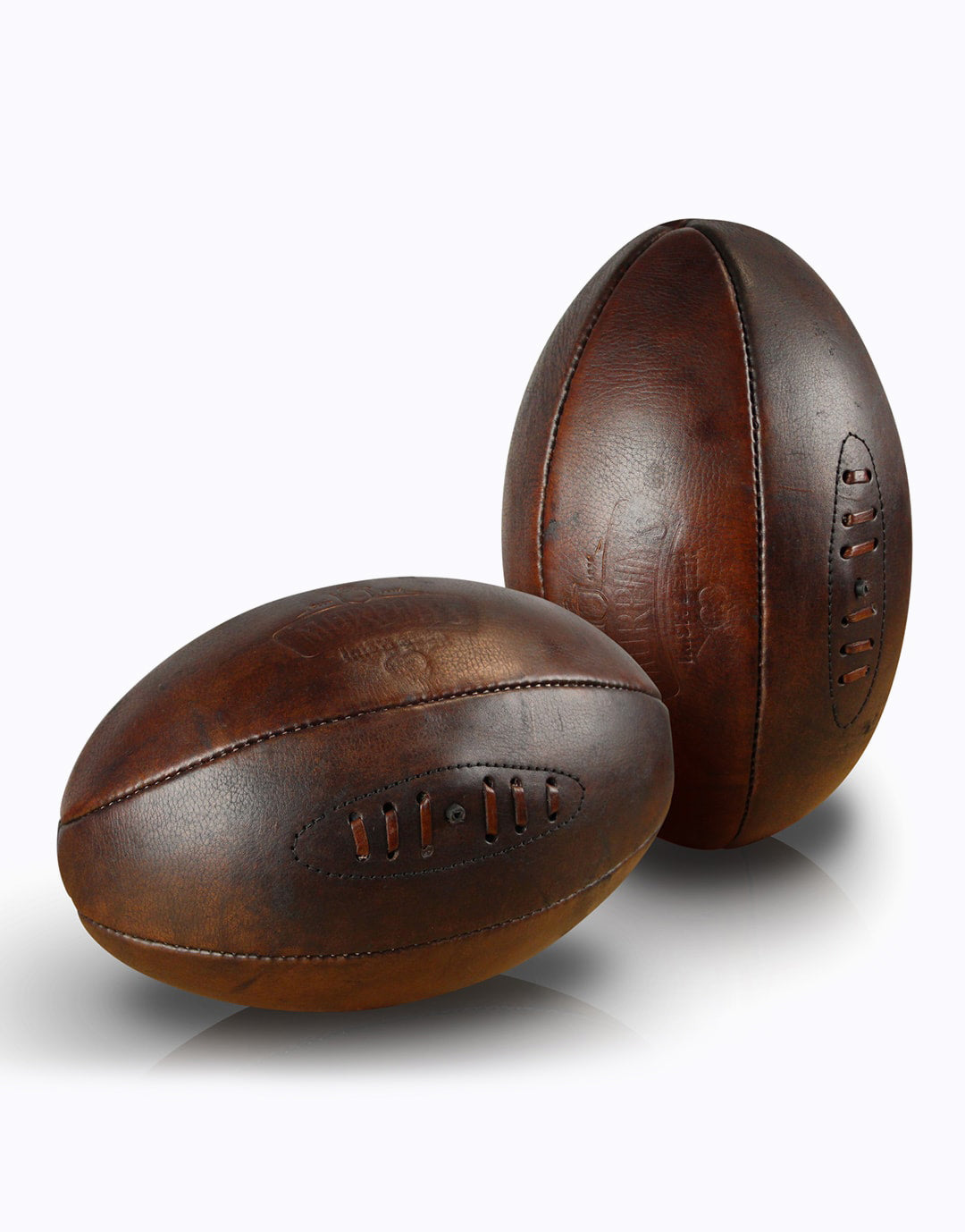 WR600 / BALLON RUGBY CUIR VÉRITABLE OLD SCHOOL